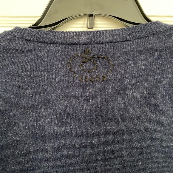 QUEENE AND BELLE 100% CASHMERE NAVY BLUE SWEATER FEMININ Large - Picture 9 of 10